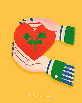 PSD 식물 손 예술 상징 일러스트 자연 사랑 노란색 희망 성장 하트 표현 편안함 감싸기 밝은색 창의력 국내일러스트 모양 감정 컬러 모션 신체부위 감각 생태계 파일형식