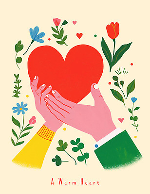 PSD 손 디자인 꽃 행복 감정 예술 컬러 일러스트 자연 생명 따뜻함 창조 사랑 장식 심장 마음 표현 부드러움 국내일러스트 식물 신체부위 장기_의학 감각 생태계 파일형식