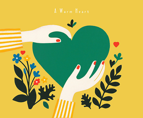 PSD 식물 손 디자인 꽃 행복 컬러 백그라운드 일러스트 따뜻함 형상 사랑 그래픽 하트 마음 표현 즐거움 그림 감싸기 창의성 국내일러스트 모양 감정 모션 신체부위 파일형식