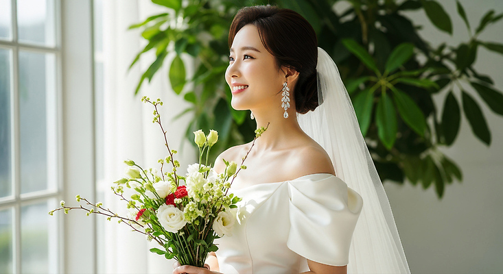 JPG 식물 편집이미지 전통 드레스 행복 꽃다발 결혼 결혼식 사랑 미소 공간 기쁨 뷰티풀 의료성형뷰티 편집실사 AI인물포토 AI콘텐츠 옷 꽃 감정 표정 이벤트 CG 파일형식 AI포토