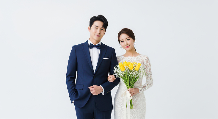 JPG 편집이미지 커플 옷 행복 신부 컬러 꽃다발 신랑 결혼 결혼식 사랑 촬영 우아함 뷰티풀 의료성형뷰티 편집실사 AI인물포토 AI콘텐츠 꽃 감정 컨셉 관계 이벤트 CG 파일형식 AI포토