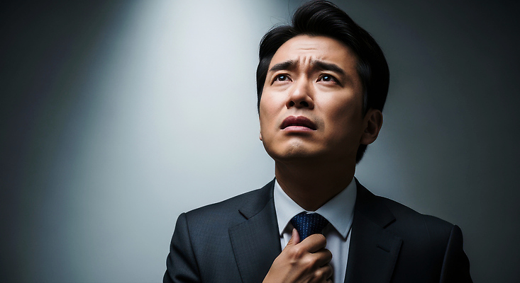 JPG 편집이미지 응시 남자 감정 표정 고독 무서움 불안 고민 긴장 심리 순간 위기 의료성형뷰티 편집실사 AI인물포토 AI콘텐츠 시선 사람 CG 파일형식 AI포토