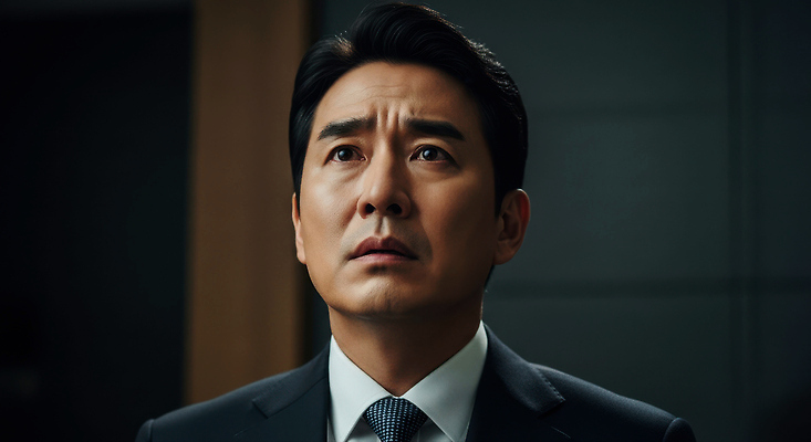 JPG 편집이미지 남자 비즈니스 표정 사람 희망 대기 발표 집중 회의실 성실 긴장 강렬 순간 의료성형뷰티 편집실사 AI인물포토 AI콘텐츠 감정 컨셉 CG 파일형식 AI포토