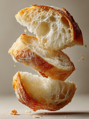 JPG 편집이미지 음식 빵 조각 재료 요리 공중 식사 맛 준비 질감 상큼 바삭바삭 편집실사 AI포토 AI콘텐츠 컨셉 CG 파일형식