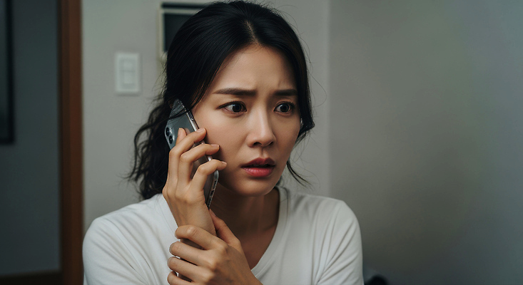 JPG 편집이미지 여자 감정 표정 어둠 놀람 방 사건 영화 공포 드라마 통화 순간 스릴 의료성형뷰티 편집실사 AI인물포토 AI콘텐츠 모션 문화예술 사람 CG 파일형식 AI포토