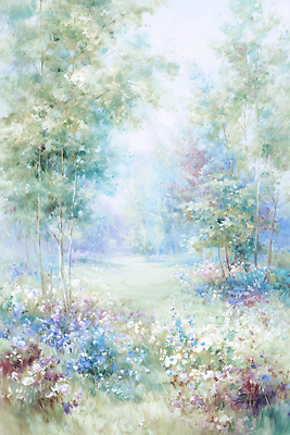 JPG 나무 꽃 컬러 일러스트 자연 생명 휴식 풍경 야외 초록색 평화 봄 들꽃 숲 조화 뷰티풀 스타일 경관 국내일러스트 AI일러스트 AI콘텐츠 식물 계절 컨셉 생태계 파일형식