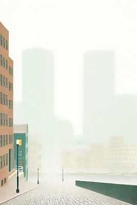 JPG 여행 일러스트 아침 날씨 거리 거리풍경 풍경 건물 강 고층빌딩 고요 안개 도시 분위기 강가 조용 벽돌집 국내일러스트 AI일러스트 AI콘텐츠 주간 건축물 컨셉 주택 빌딩 파일형식