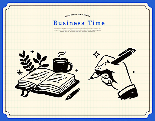 디자인 커피 백그라운드 일러스트 비즈니스 탁자 잔 아이디어 흑백 그래픽 펜 공책 메모지 시간 작업 스케치 심볼 그림 창의성 국내일러스트 AI파일 식기 음료 가구 컨셉 문구용품 촬영기법 미술 필기구 사무용품 파일형식 벡터