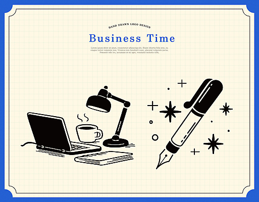 디자인 커피 일러스트 비즈니스 회의 조명 아이디어 노트북 사무실 필기구 환경 도구 업무 작업 집중 책상 정리 창의성 국내일러스트 AI파일 음료 가구 컨셉 문구용품 전자제품 파일형식 벡터