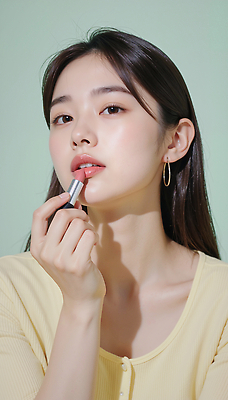 JPG 무료이미지 편집이미지 헤어스타일 여자 패션 얼굴 스튜디오 화장 뷰티 노란색 카메라 사진촬영 립스틱 오브젝트 의료성형뷰티 편집실사 AI인물포토 AI콘텐츠 컬러 사람 신체부위 전자제품 촬영 화장품 CG 파일형식 AI포토