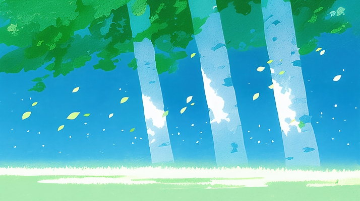 JPG 나무 계절 컬러 잎 일러스트 자연 하늘 생명 바람 나뭇잎 풍경 초원 빛 햇빛 평화 환경 흐름 숲 생태계 조화 국내일러스트 AI일러스트 AI콘텐츠 자연요소 식물 컨셉 날씨 태양 파일형식