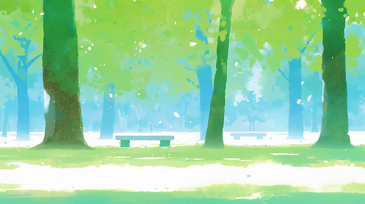 JPG 나무 공원 벤치 일러스트 가족 자연 아침 휴식 풍경 초록색 여름 친구 햇빛 평화 고요 산책로 숲 국내일러스트 AI일러스트 AI콘텐츠 주간 식물 계절 공공시설 길 컬러 컨셉 의자 관계 태양 생태계 파일형식