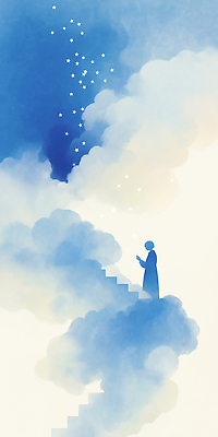 JPG 구름 감정 별 예술 컬러 일러스트 상상 하늘 미소 사람 풍경 계단 꿈 분위기 신비 조화 뷰티풀 몽환 국내일러스트 AI일러스트 AI콘텐츠 자연요소 컨셉 표정 파일형식