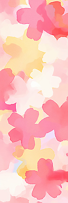 JPG 디자인 꽃 분홍색 컬러 백그라운드 패턴 일러스트 자연 수채화 밝음 노란색 흰색 표현 분위기 그림 부드러움 감성 뷰티풀 색채 창의성 국내일러스트 AI일러스트 AI콘텐츠 식물 컨셉 무늬 감각 생태계 파일형식