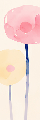 JPG 디자인 꽃 감정 여유 예술 줄기 잎 일러스트 자연 수채화 물방울 그림 파스텔 조화 뷰티풀 색감 스타일 미니멀 국내일러스트 AI일러스트 AI콘텐츠 식물 학용품 생태계 파일형식