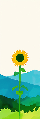 JPG 식물 꽃 백그라운드 농업 일러스트 자연 생명 해바라기 산 풍경 여름 파란색 햇빛 노란색 정원 들꽃 성장 시골 조화 뷰티풀 국내일러스트 AI일러스트 AI콘텐츠 계절 산업 컬러 태양 생태계 파일형식