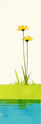 JPG 식물 꽃 일러스트 자연 생명 미소 풍경 잔디 일상 초록색 여름 햇빛 노란색 평화 정원 생태계 조경 조화 뷰티풀 국내일러스트 AI일러스트 AI콘텐츠 계절 컬러 컨셉 표정 라이프 태양 파일형식