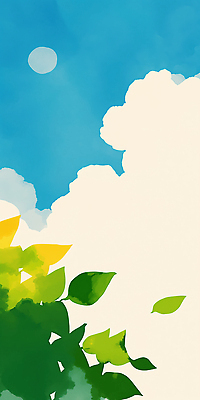 JPG 식물 구름 잎 일러스트 자연 하늘 생명 날씨 풍경 초록색 여름 일출 조화 뷰티풀 색감 국내일러스트 AI일러스트 AI콘텐츠 자연요소 계절 컬러 노을 생태계 파일형식