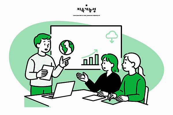 여자 교육 남자 지구 일러스트 회의 그래프 미래 기술 환경 발표 발전 변화 군중 토론 에코 혁명 설명회 책임감 국내일러스트 AI파일 컨셉 비즈니스 사람 파일형식 벡터