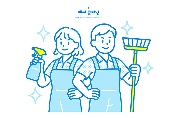 여자 남자 행복 가사 일러스트 모션 협력 환경 도구 작업 청소 서비스 정리 청소기 순간 전문 국내일러스트 AI파일 감정 사람 전자제품 청소도구 파일형식 벡터