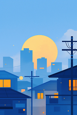 JPG 컬러 일러스트 자연 하늘 조명 아파트 주택 건강 풍경 건물 일상 평화 일출 고요 일몰 전선 도시 저녁 수평선 전경 국내일러스트 AI일러스트 AI콘텐츠 건축물 컨셉 라이프 노을 야간 생태계 파일형식 탑뷰