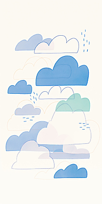 JPG 모양 구름 예술 컬러 하늘색 일러스트 자연 하늘 날씨 수채화 풍경 파란색 흰색 물방울 표현 배열 부드러움 감성 국내일러스트 AI일러스트 AI콘텐츠 자연요소 컨셉 감각 생태계 파일형식