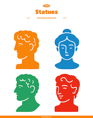 디자인 문화 예술 컬러 스티커 일러스트 고대문명 그래픽 장식 조각상 디지털 색칠 그림 패키지 창의성 국내일러스트 AI파일 조형물 파일형식 벡터