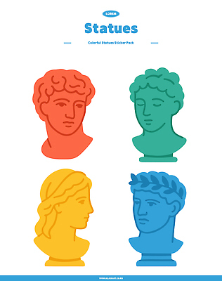 디자인 얼굴 예술 컬러 조각 스티커 일러스트 사람 장식 컬러풀 조각상 표현 개성 디지털아트 국내일러스트 AI파일 신체부위 조형물 파일형식 벡터