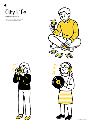 무료이미지 남자 예술 음악 일러스트 모션 소녀 취미 생활 카메라 감상 에너지 기록 도시 즐거움 그림 정리 비디오 습관 창의성 국내일러스트 AI파일 여자 감정 어린이 문화예술 사람 전자제품 파일형식 벡터