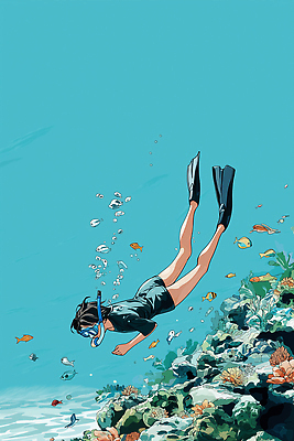 바다 컬러 일러스트 청소년 자연 어류 해변 여름 수영 수중동물 거품 수상스포츠 스노클링 산호 잠수 생태계 석회암 국내일러스트 AI파일 동물 계절 스포츠 사람 암석 자포동물 파일형식 벡터