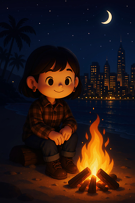 JPG 나무 별 어린이 바다 야경 일러스트 가족 자연 밤하늘 따뜻함 해변 친구 빛 소리 도전 달 도시 연기 모닥불 스웨터 즐거움 국내일러스트 AI일러스트 AI콘텐츠 자연요소 식물 감정 상의 관계 하늘 불 사람 야간 생태계 파일형식 풍경_경치