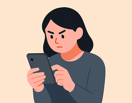 감정 일러스트 모션 커뮤니케이션 기술 표정 사람 일상 스마트폰 디지털 스크린 집중 소통 상호작용 국내일러스트 AI파일 컨셉 라이프 핸드폰 스마트기기 파일형식 벡터