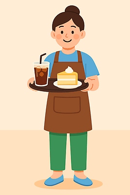 음료 일러스트 식탁 아이스크림 디저트 관리 케이크 식사 카페 대기 작업 분위기 편안함 고객 직원 서비스 서빙 공급 국내일러스트 AI파일 음식 컨셉 탁자 상점 감각 파일형식 벡터