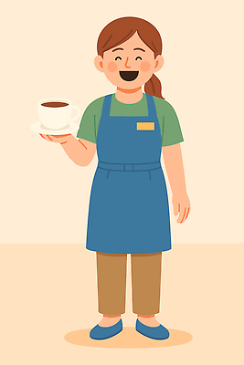 커피 음료 일러스트 따뜻함 대화 요리 미소 일상 카페 업무 분위기 편안함 커피잔 고객 직원 서비스 바리스타 공급 국내일러스트 AI파일 직업 컨셉 잔 표정 말하기 라이프 상점 작업 감각 파일형식 벡터