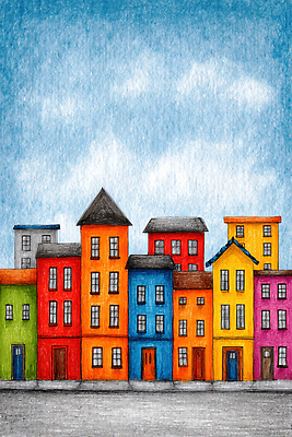 JPG 디자인 예술 컬러 패턴 일러스트 창문 하늘 거리 밝음 풍경 건물 생활 문 도시 색칠 구조물 편안함 크레파스 조화 창의력 지역사회 국내일러스트 AI일러스트 AI콘텐츠 건축물 건축 무늬 학용품 감각 파일형식