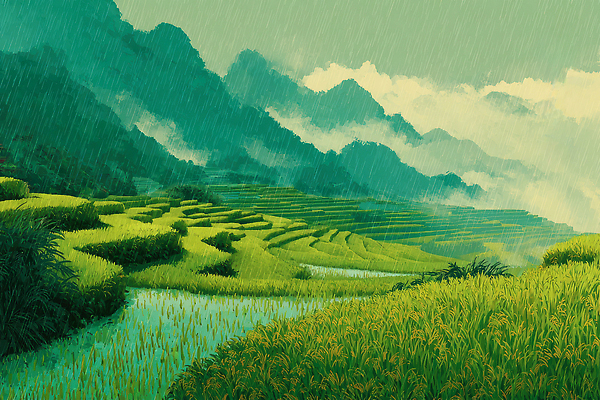 JPG 패턴 농업 일러스트 자연 생명 날씨 풍경 초록색 물 농작물 환경 축제 수확 농촌 대기 농부 비석 산기슭 논밭 색감 평야 국내일러스트 AI일러스트 AI콘텐츠 자연요소 직업 산업 컬러 무늬 밭 산 논 시골 생태계 파일형식