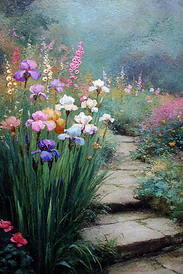 JPG 식물 편집이미지 꽃 화분 화초 예술 컬러 자연 풍경 평화 정원 조화 돌길 뷰티풀 편집실사 AI일러스트 AI콘텐츠 길 컨셉 CG 생태계 파일형식