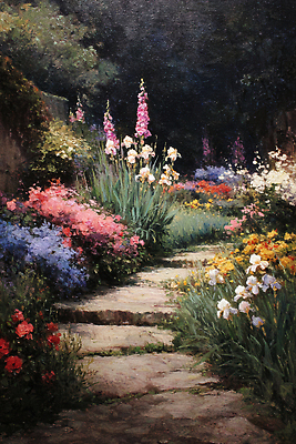 JPG 나무 식물 편집이미지 꽃 컬러 자연 휴식 풍경 평화 정원 산책로 힐링 조화 뷰티풀 편집실사 AI일러스트 AI콘텐츠 길 컨셉 CG 생태계 파일형식