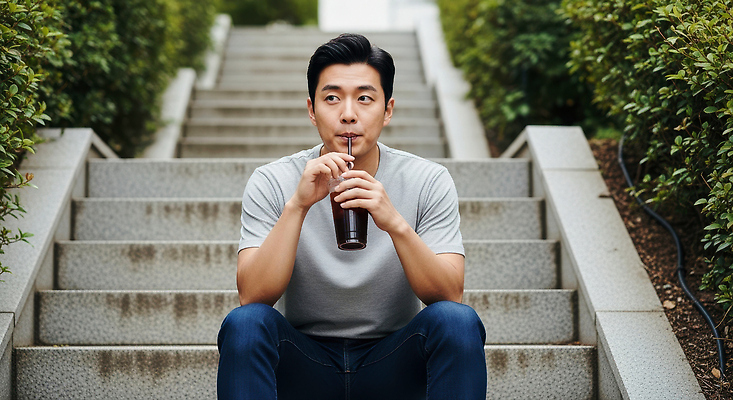 JPG 모델 편집이미지 공원 패션 남자 여유 음료 자연 휴식 사람 평화 계단 도시 의료성형뷰티 스타일 편집실사 AI인물포토 AI콘텐츠 공공시설 감정 컨셉 CG 생태계 파일형식 AI포토