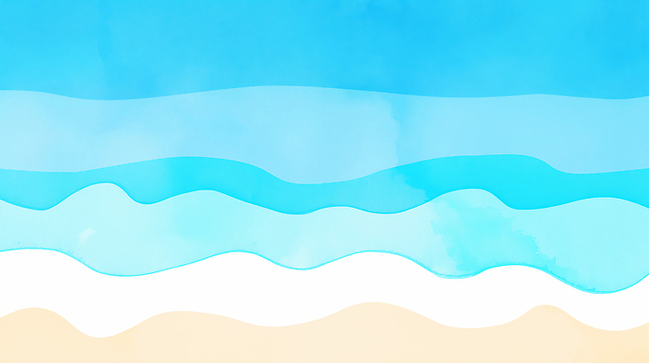 JPG 여유 파도 바다 여행 일러스트 자연 하늘 바람 휴식 풍경 해변 여름 모래사장 평화 조화 색감 수평선 국내일러스트 AI일러스트 AI콘텐츠 자연요소 계절 감정 컨셉 날씨 생태계 파일형식