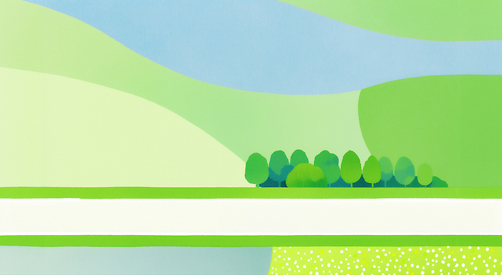 JPG 나무 예술 컬러 일러스트 자연 하늘 산 풍경 초록색 물 여름 파란색 강 평화 흰색 클로버 그림 조화 뷰티풀 차분 국내일러스트 AI일러스트 AI콘텐츠 자연요소 식물 계절 컨셉 생태계 파일형식