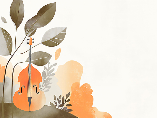 JPG 나무 식물 디자인 예술 악기 음악 컬러 백그라운드 잎 일러스트 자연 현악기 평화 가을 분위기 편안함 감성 조화 뷰티풀 국내일러스트 AI일러스트 AI콘텐츠 계절 컨셉 문화예술 감각 생태계 파일형식