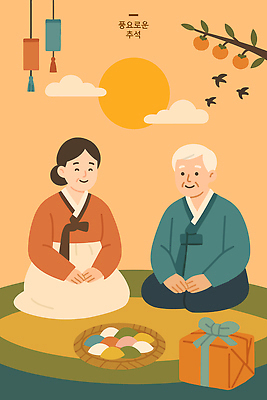 전통 할아버지 행복 전통문화 할머니 음식 프로포즈 일러스트 가족 따뜻함 대화 햇빛 추석 모임 가을 편안함 한복 즐거움 잔치 음력 국내일러스트 AI파일 한국전통 계절 여자 명절 노년 남자 감정 문화 관계 말하기 태양 감각 전통의상 파일형식 벡터