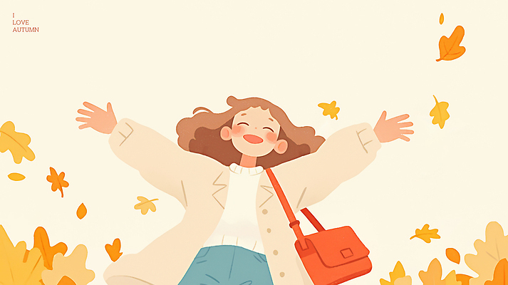 PSD 계절 행복 감정 일러스트 자연 나뭇잎 사랑 미소 웃음 풍경 소녀 일상 친구 가을풍경 캐리어 가을 즐거움 긍정적 뷰티풀 국내일러스트 여자 어린이 잎 관계 표정 라이프 여행가방 생태계 파일형식 가을_계절