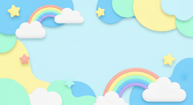 JPG 구름 편집이미지 디자인 별 컬러 백그라운드 무지개 하늘 풍경 여름 파란색 꿈 그림 조화 이미지편집 AI컴퓨터그래픽 AI콘텐츠 자연요소 계절 파일형식