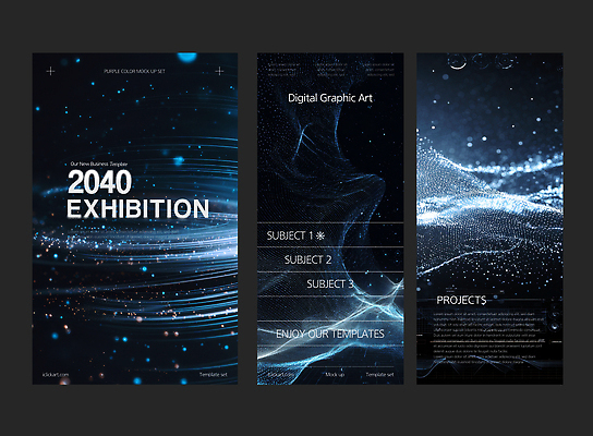 모양 템플릿 배너템플릿 세로배너 예술 컬러 그래픽 전시회 창의성 디지털아트 배너세트 이미지템플릿 AI파일 배너 세로 세트 전시 파일형식 벡터