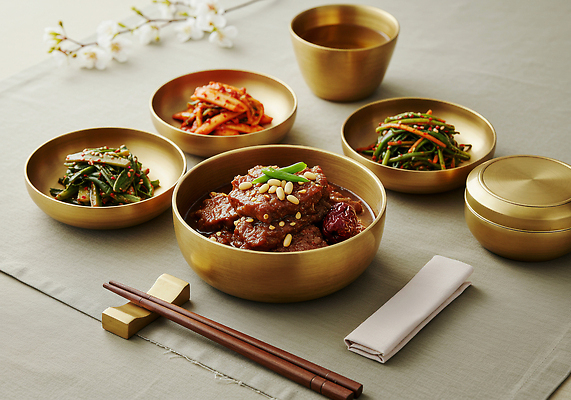 JPG 편집이미지 한국문화 한식 채소 반찬 식사 고급 상차림 고기요리 소통 잡채 편집실사 AI포토 AI콘텐츠 동양문화 음식 컨셉 한국 CG 파일형식