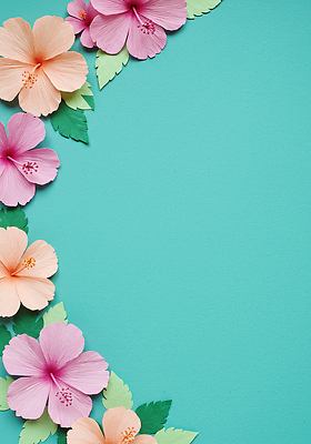 JPG 편집이미지 디자인 꽃 분홍색 컬러 백그라운드 잎 자연 장식 파란색 그림 조화 뷰티풀 스타일 편집실사 AI포토 AI콘텐츠 식물 CG 생태계 파일형식