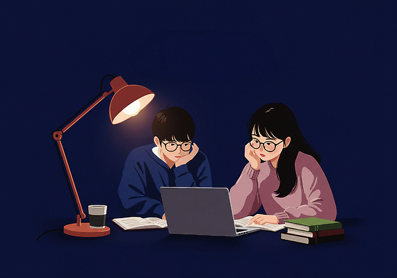 JPG 학생 일러스트 청소년 협력 조명 대화 책 친구 노트북 학습 환경 자료 교양 정보 시간 쌍 목표 집중 이해 국내일러스트 AI일러스트 AI콘텐츠 교육 컨셉 관계 말하기 사람 전자제품 파일형식