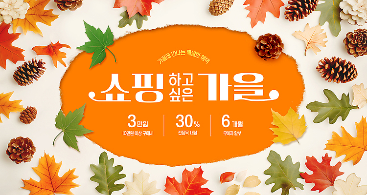 PSD 템플릿 디자인 계절 나뭇잎 이벤트 쇼핑 세일 가을 상품 쇼핑몰 고객 알림 솔방울 마케팅 혜택 이미지템플릿 잎 파일형식